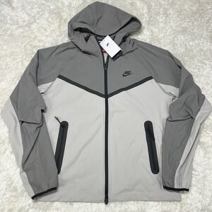 Nike Tech Windrunner Woven Full-Zip Gray Jacket HM7151-014 Mens Size Small